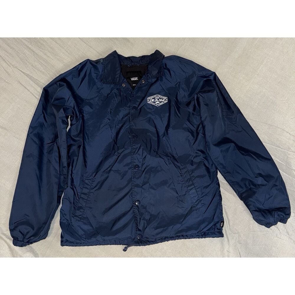 Vans Light Weight Button Up Navy Blue Off The Wall Jacket Small